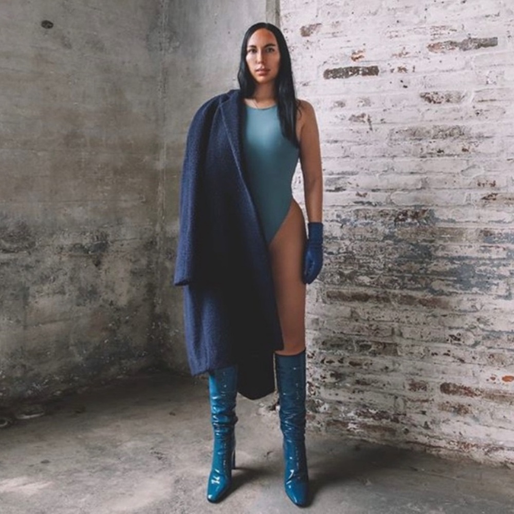 Tamara Mellon | Legacy Over The Knee Teal Blue Boots Size: 41.5 - Picture 2 of 12